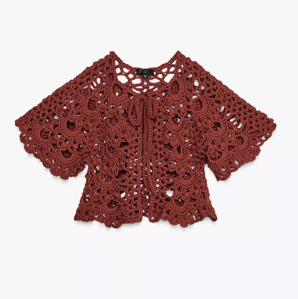 Zara CROCHET Cardigan - Picture 6 of 8